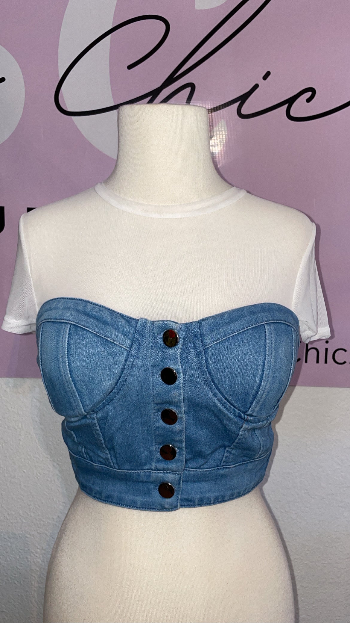 Crop denim top