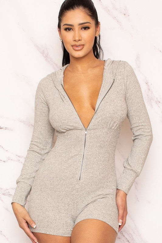 Jersey hoodie romper