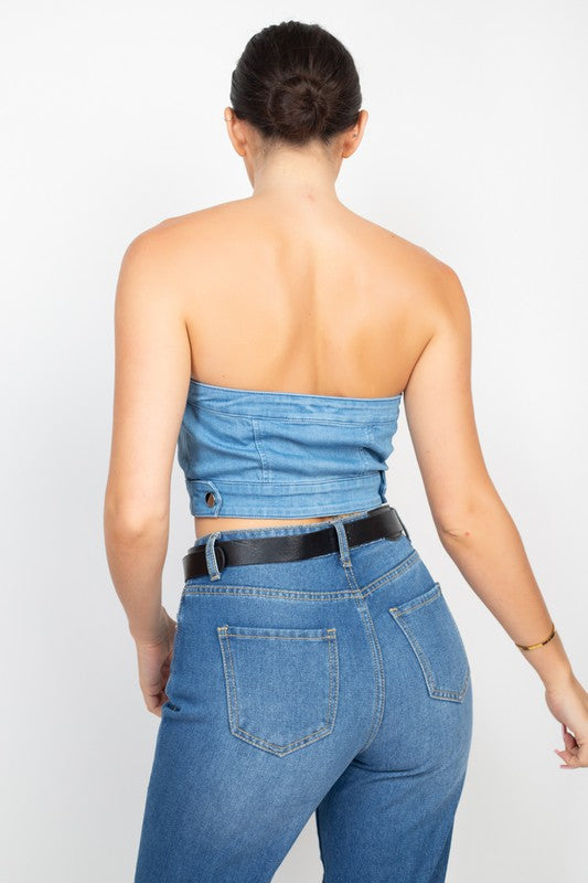 Crop denim top