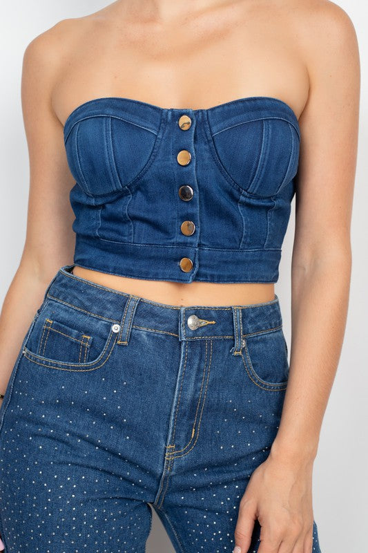 Crop denim top