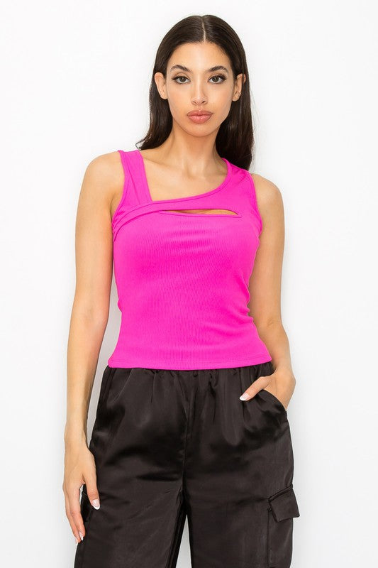 Sleeveless ribbed top