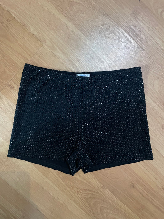 Black stud mini shorts