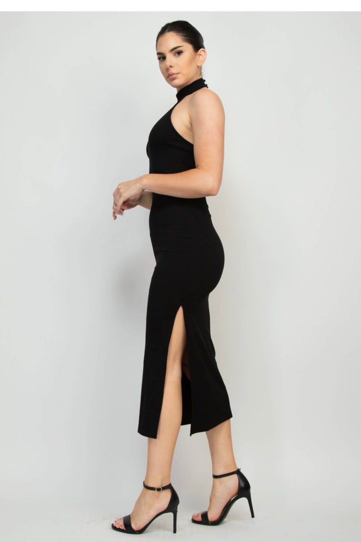 Halter neck midi dress