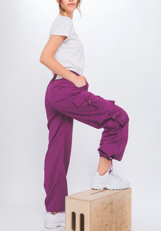 Violet Parachute Pants