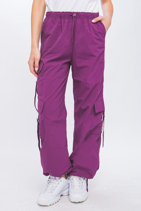 Violet Parachute Pants