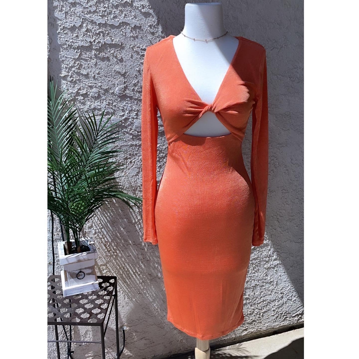 Orange Midi Dress