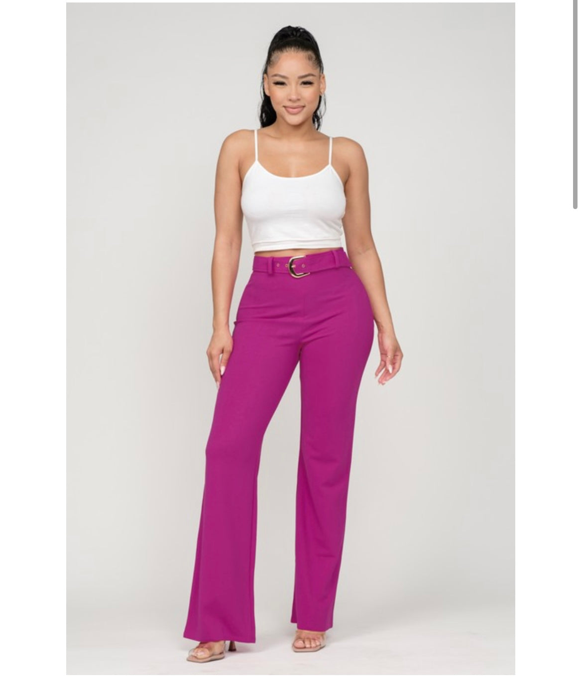 Dressy Flare Trouser -Fuschia