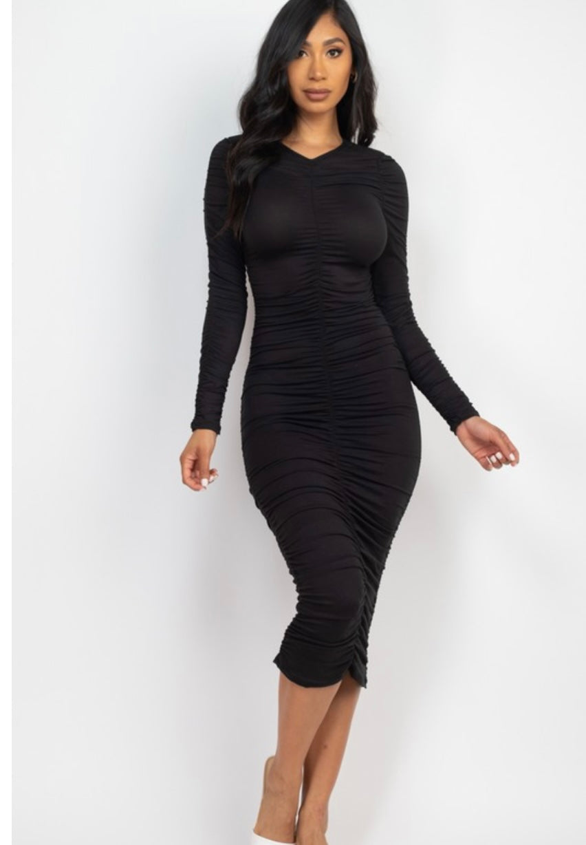 Ruched Midi Dress