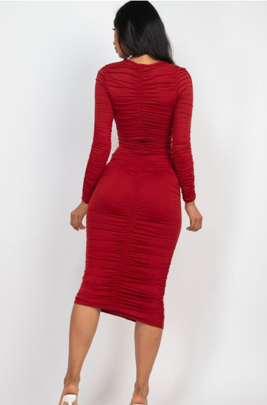 Ruched Midi Dress